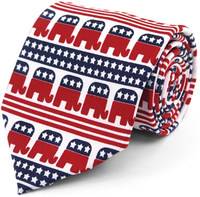 Men'S Designer Republican Elephant GOP Political Stars & Stripes Novelty Tie Necktie