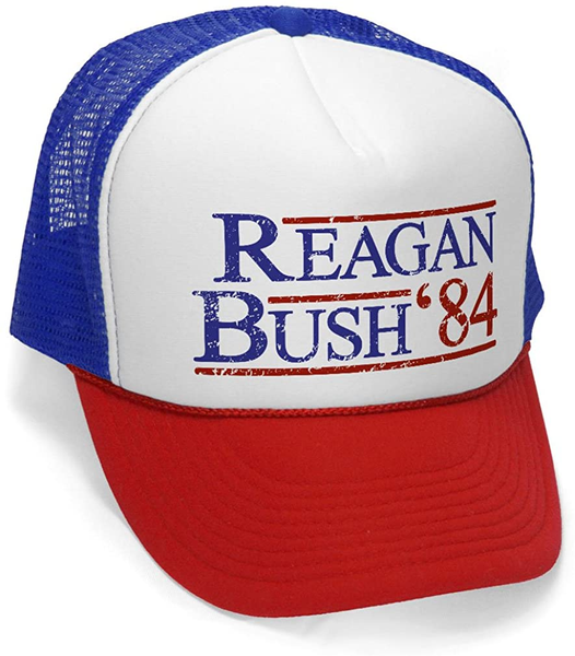 The Goozler - Reagan Bush 84 - President Ronald 1984 - Vintage Retro Style Trucker Cap Hat