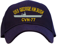 USS George H.W. Bush CVN-77 Embroidered Baseball Cap - Navy