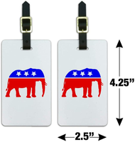 Republican Elephant GOP Politics Luggage ID Tags Cards Set of 2