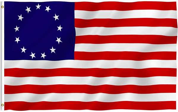Anley Fly Breeze 3x5 Foot Betsy Ross Flag - Vivid Color and Fade Proof - Canvas Header and Double Stitched - United States Flags Polyester with Brass Grommets 3 X 5 Ft