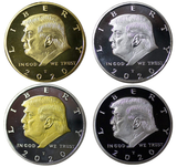 2020 Donald Trump Gold Coin Set with Display Case, Gold & Silver Plated Collectible Coin of 45th President of The United States