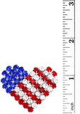 Rosemarie & Jubalee Women's USA Patriotic American Flag Crystal Heart Brooch Lapel Pin, 1.5"