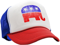 The Goozler - Republican Elephant - GOP President USA Grunge - Vintage Retro Style Trucker Cap Hat