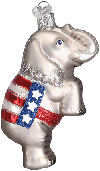 Old World Christmas Republican Elephant Glass Blown Ornaments for Christmas Tree