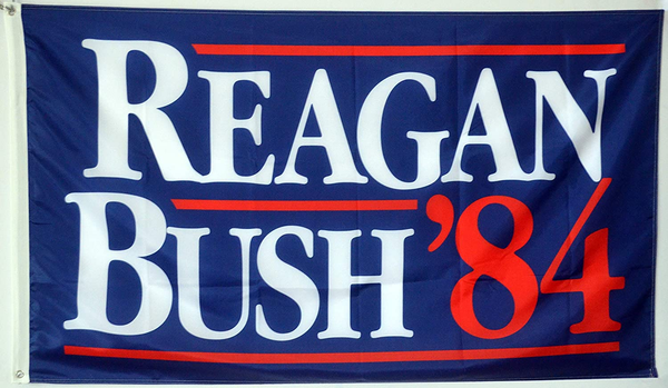 Mountfly Reagan Bush 84 Campaign Blue Flag Banner President 3X5Feet