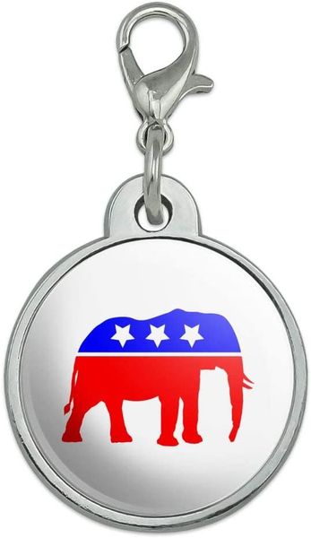 GRAPHICS & MORE Republican Elephant GOP Conservative America Political Party Chrome Plated Metal Pet Dog Cat ID Tag