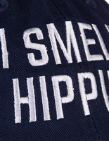 Ann Arbor T-shirt Co. I Smell Hippies | Funny Conservative Merica USA Men Women Baseball Dad Hat Navy Blue