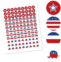 Big Dot of Happiness Election Republican - Political Election Party round Candy Sticker Favors - Labels Fit Chocolate Candy (1 Sheet of 108)
