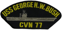 USS GEORGE H. W. BUSH CVN-77 Patch - Gold and Silver on Black Background - Veteran Owned Business.