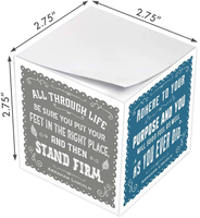 MoreWith Sticky Note Cubes - 2.75 in - Inspirational Note Cubes: Abraham Lincoln, Leave Nothing for Tomorrow - 550 Sheets/Cube - Recyclable & Eco-Friendly