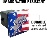 Graphics and More Angry Republican Elephant Politics GOP American Flag Tow Trailer Hitch Cover Plug Insert